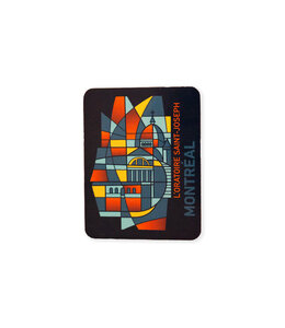 Vinyl Oratory magnet with a stained glass design collection