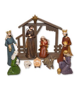 Nativity scene with stable