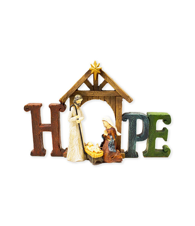 "Hope" multicolored nativity scene