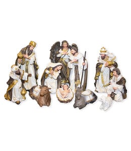 White and brown Nativity