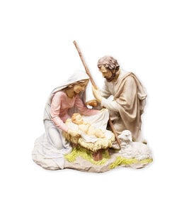 Nativity in marble dust with pastel colours