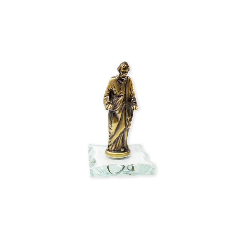 Antique golden statue of Saint Joseph blessing on glass Gift Shop