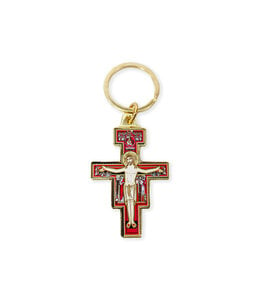 Saint Damien's cross keychain