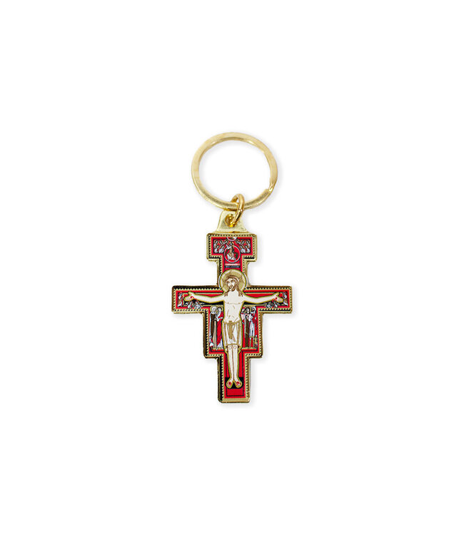 Saint Damien's cross keychain