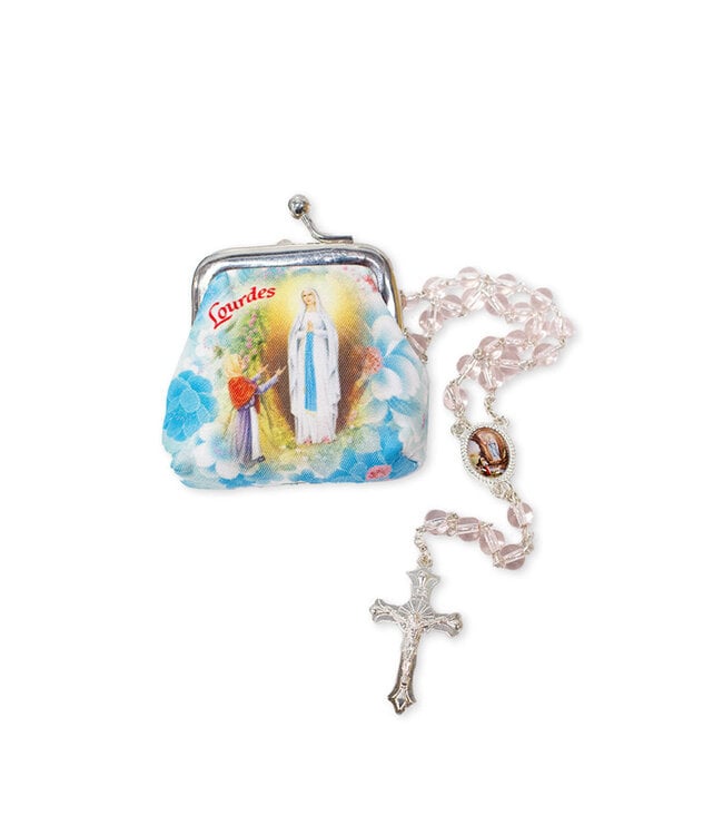 Lady of Lourdes rosary and case