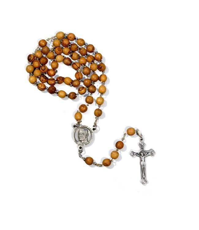 Olive wood Saint Brother André rosary