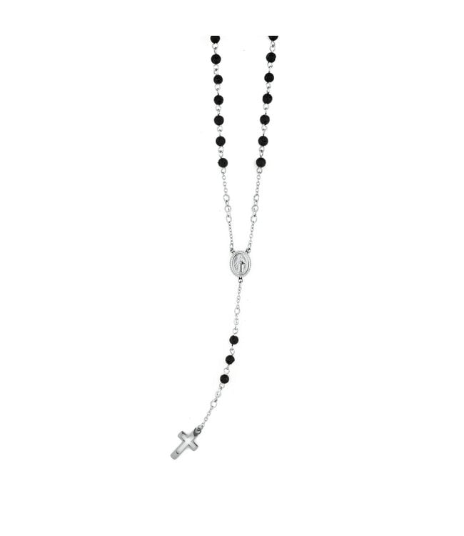 Italgem Rosary-necklace with black lava beads