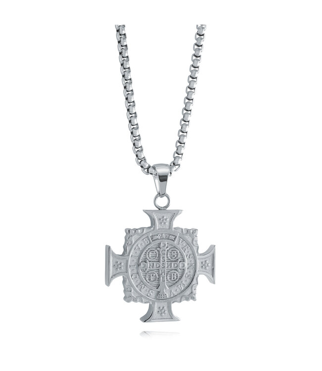 Italgem Reversible Saint Benedict cross necklace