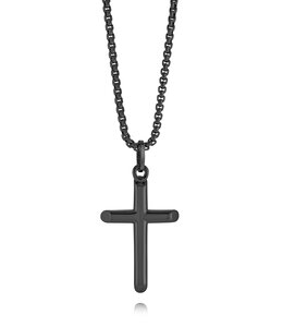 Italgem Matte black cross necklace