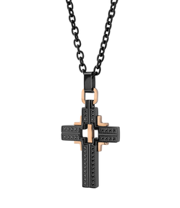 Italgem Black cross and spinel necklace