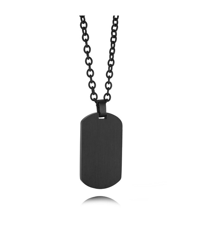 Italgem Military plate necklace with gold-plated cross in black-plated stainless steel