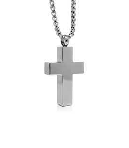 Italgem Collier à croix avec urne en acier inoxydable