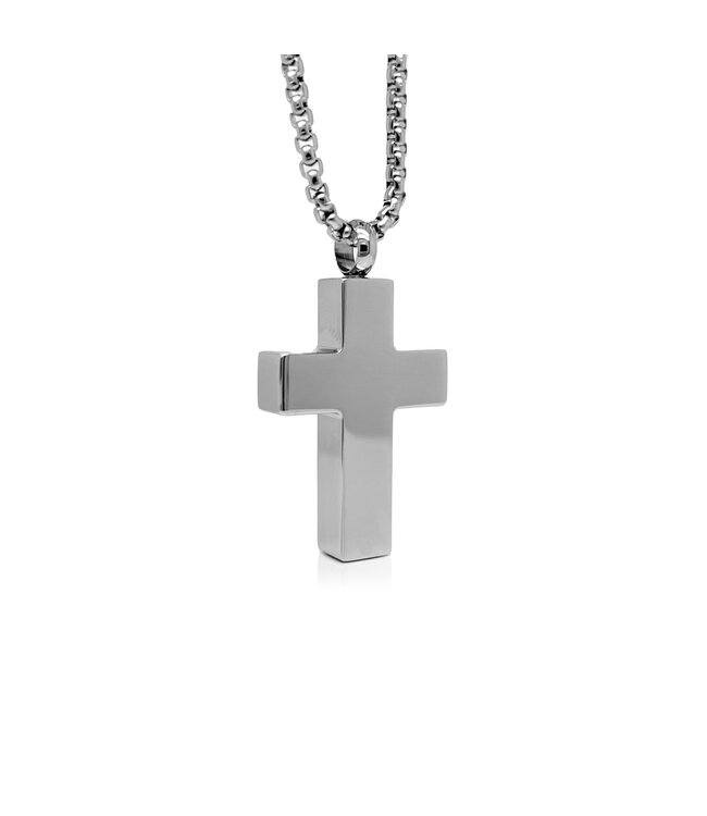 Italgem Collier à croix avec urne en acier inoxydable
