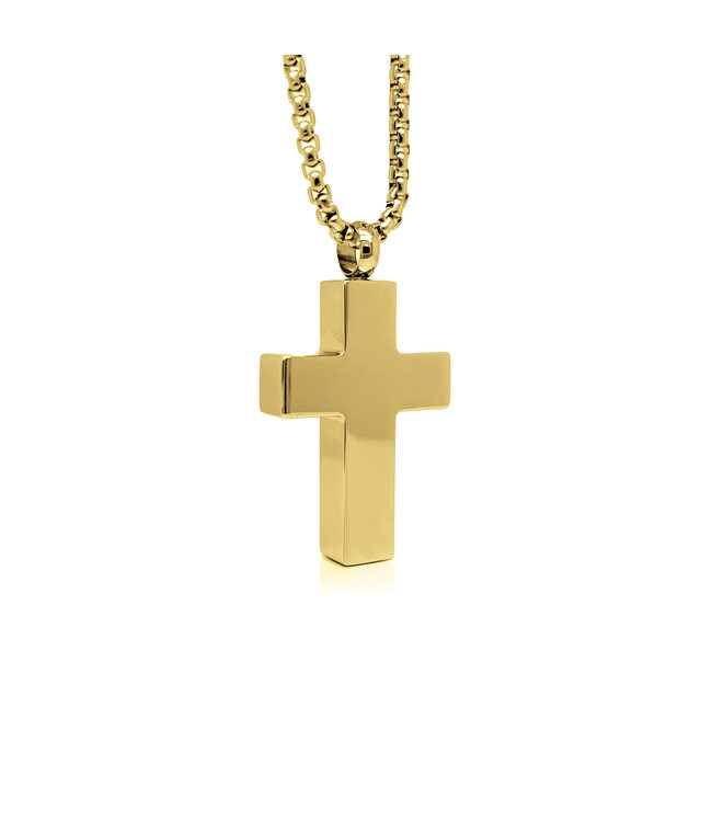Italgem Cross necklace with gold-plated stainless steel urn