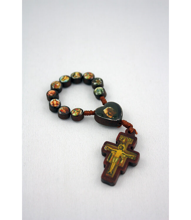 Saint Joseph and Brother André wooden rosary