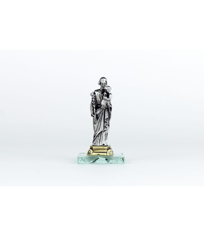 Statue of Saint Joseph on glass base