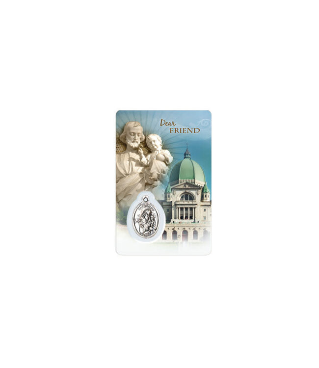 Carte médaille famille Oratoire et Saint Joseph (Anglais)
