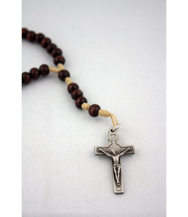 Wooden rosary with relic of Saint Brother andre