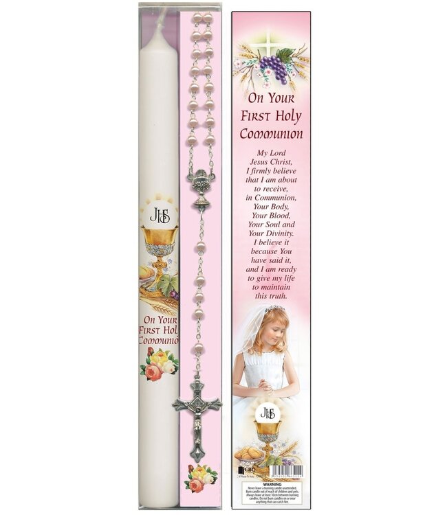 Ensemble pour fille, Chapelet-Chandelle (anglais) 1ère Communion