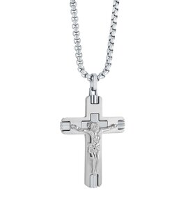 Italgem Collier croix de Jésus brossée et polie