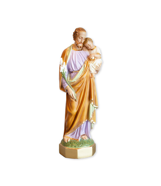 Statue saint Joseph en plâtre naturel (61cm)