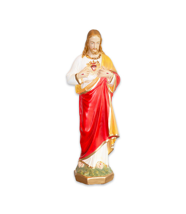 Statue Sacré-Cœur de Jésus en plâtre (61cm)
