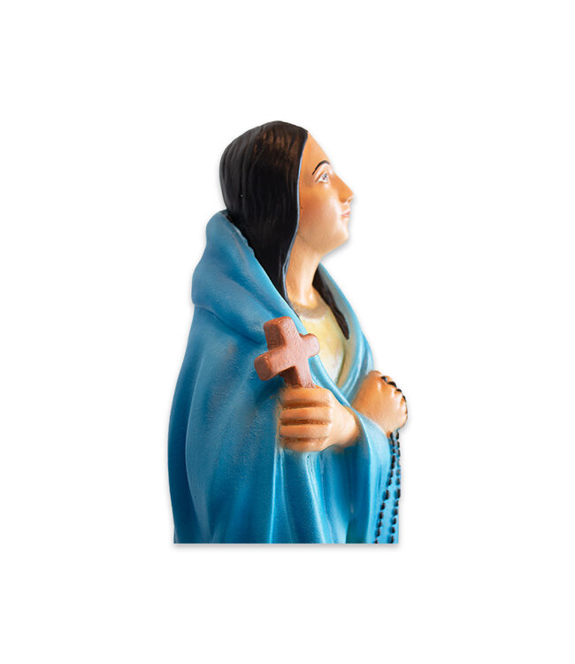 Statue sainte Kateri Tekakwitha plâtre naturel (61cm)