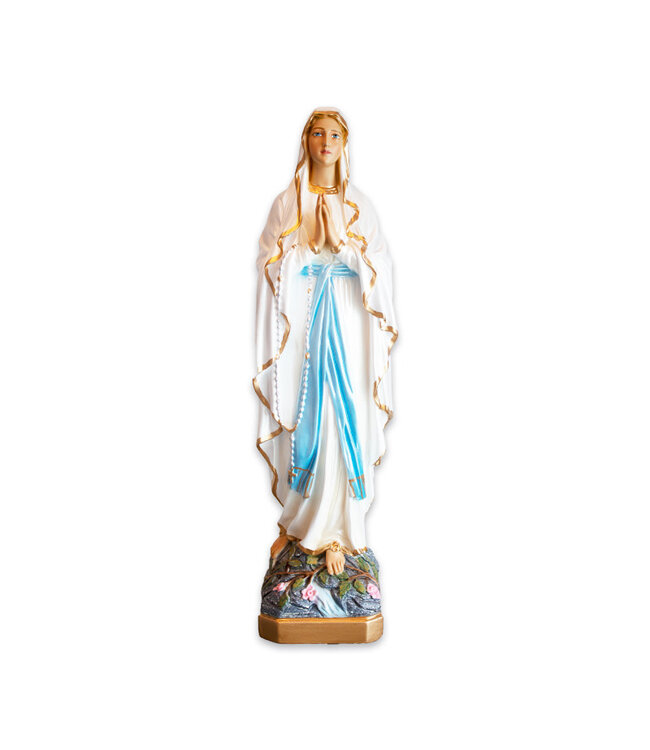 Statue Notre-Dame de Lourdes plâtre naturel (61cm)