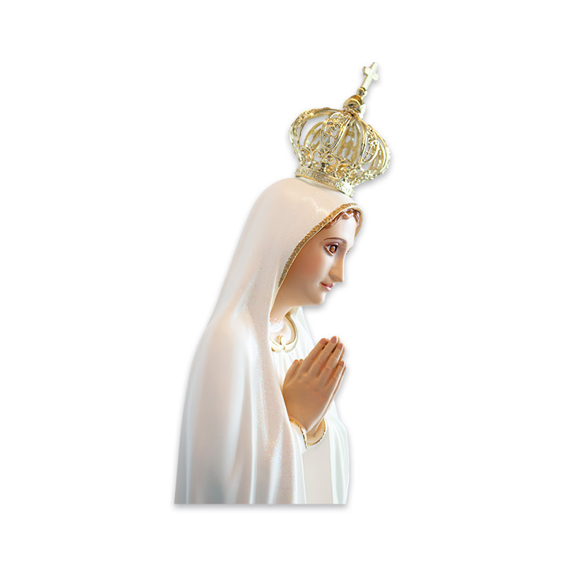 Grande Statue Notre-Dame De Fatima 55 Cm – Résine Peinte à La Main, Yeux En Verre, Intérieur/Extérieur Notre Dame Fatima Résine