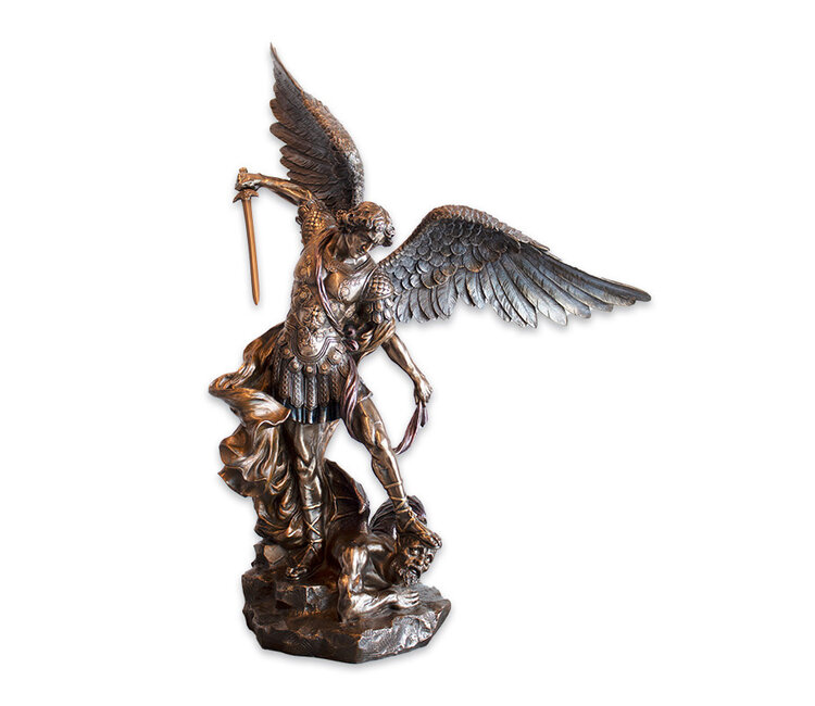 Statuette Saint Michel - SIGNES GRIMALT, Couleur Bronze, Résine, Neuve