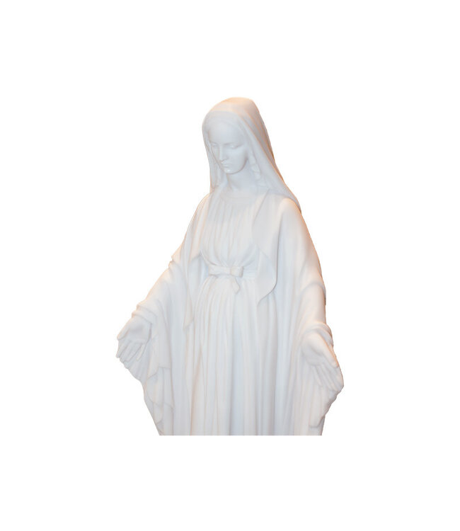 Statue Vierge Miraculeuse en albâtre blanc (51cm)