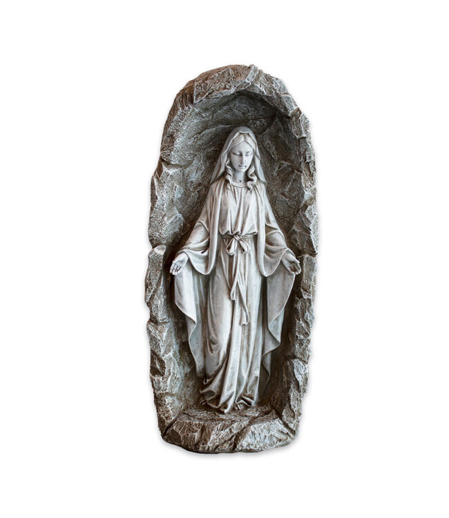 Statue Notre Dame de Grâce lumineuse en résine pour jardin (45,7cm)