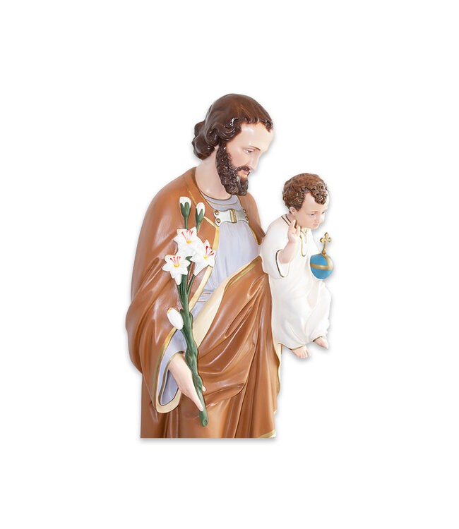 Statue saint Joseph en résine pour l'extérieur (129,5cm)