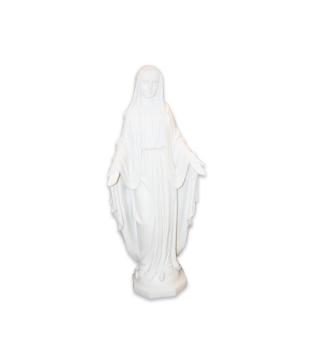 Statue Miraculeuse résine blanche sur base (63,5cm)