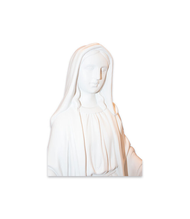 Statue Miraculeuse résine blanche sur base (63,5cm)