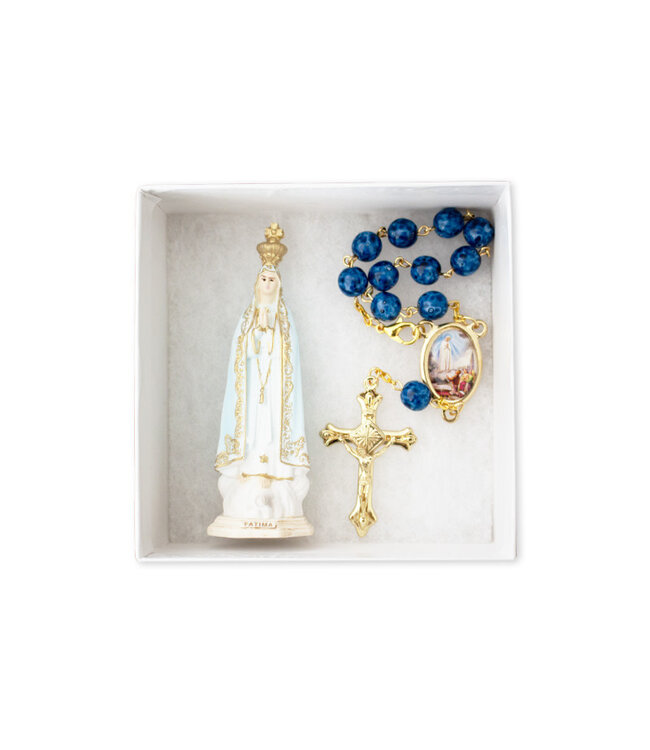 Fatima statue and decade rosary set