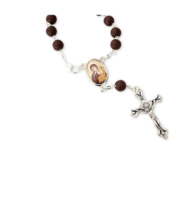 Dizainier pape Léon XIV, bois sur chaîne argentée