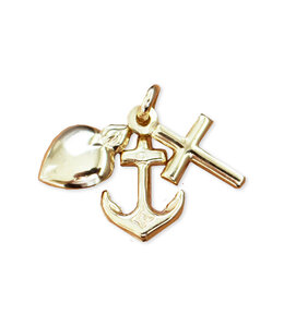 Italgem Faith, love, hope pendant in 10k gold
