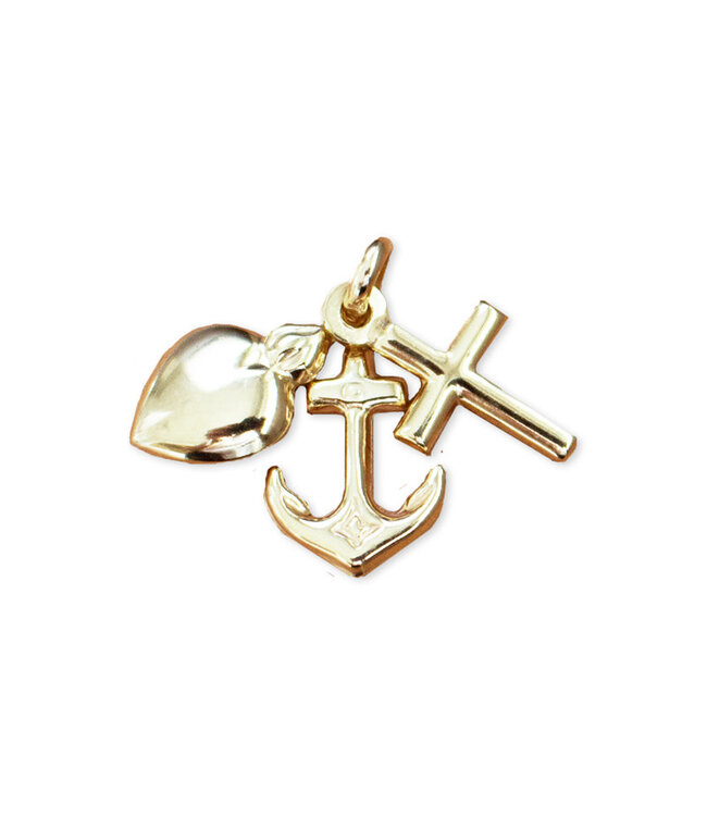 Italgem Faith, love, hope pendant in 10k gold