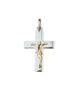 Italgem 10k gold white cross and yellow corpus