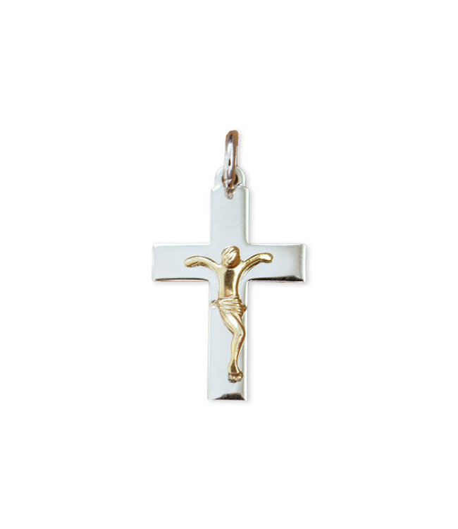 Italgem 10k gold white cross and yellow corpus
