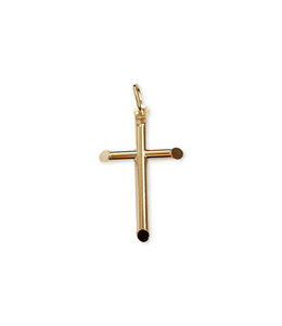 Italgem Cross without corpus, oval ends in 10k gold (30mm)