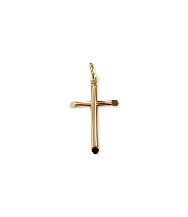Italgem Cross without corpus, oval ends in 10k gold (30mm)