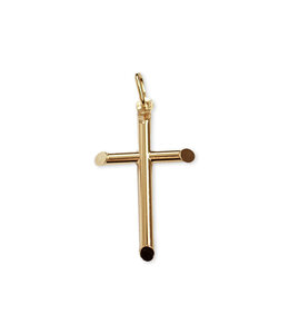 Italgem Cross without corpus, oval ends in 10k gold (40mm)