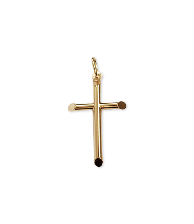 Italgem Cross without corpus, oval ends in 10k gold (40mm)