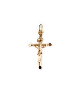 Italgem Cross with corpus, oval ends in 10k gold (30mm)