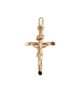 Italgem Cross with corpus, oval ends in 10k gold (40mm)
