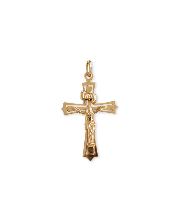 Italgem INRI Cross with corpus in 10k gold