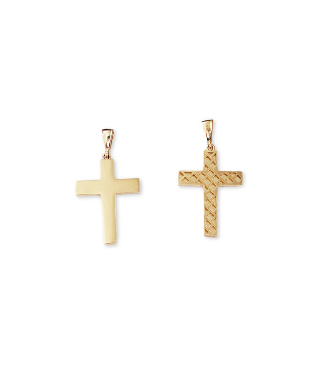 Italgem Cross with intersecting motifs in X 10k gold