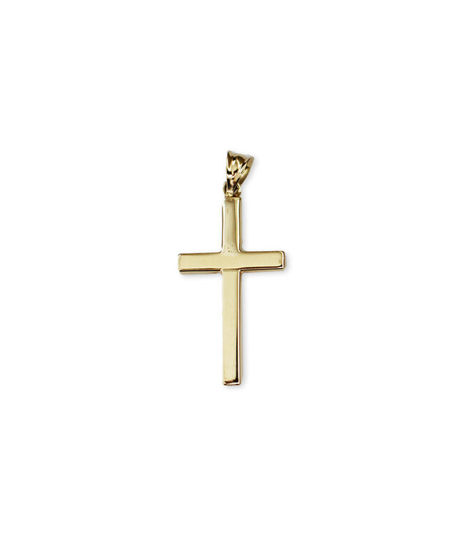 Italgem Medium solid cross without corpus in 10k gold